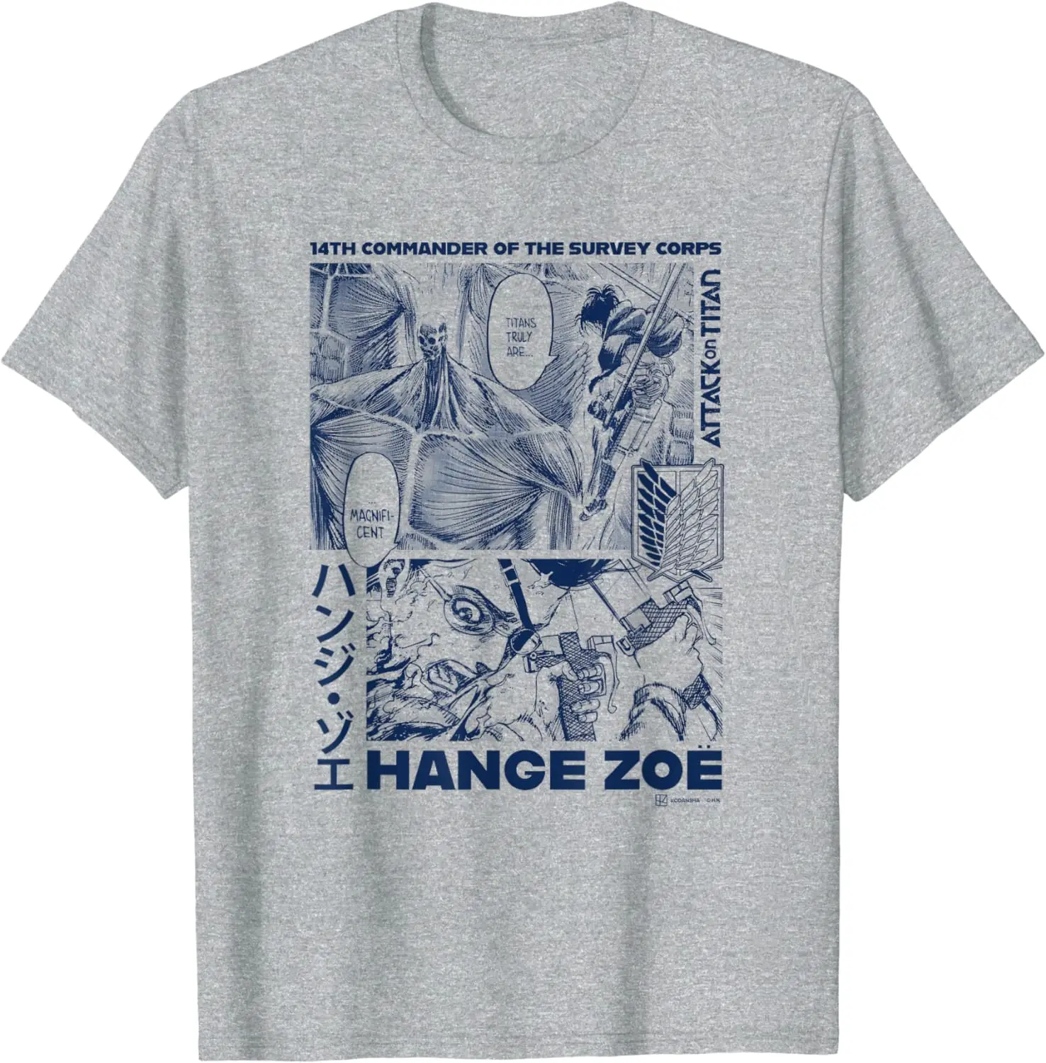 Attack on Titan Commander Hange Zoe Big Chest Manga Poster T-Shirt