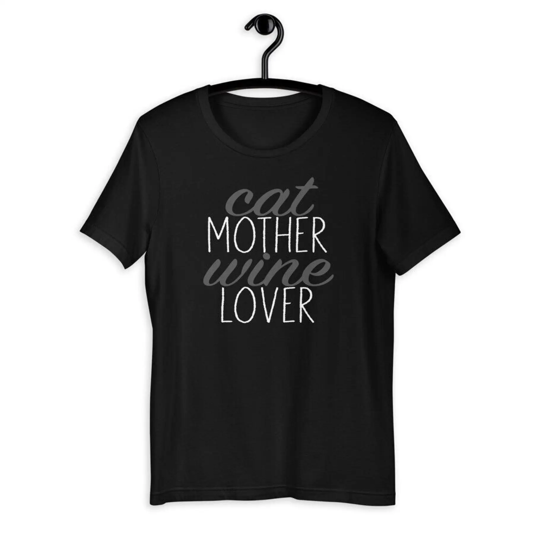 

Cat Mother Wine Lover Funny Mom Christmas Gift Short-Sleeve Unisex T-Shirt