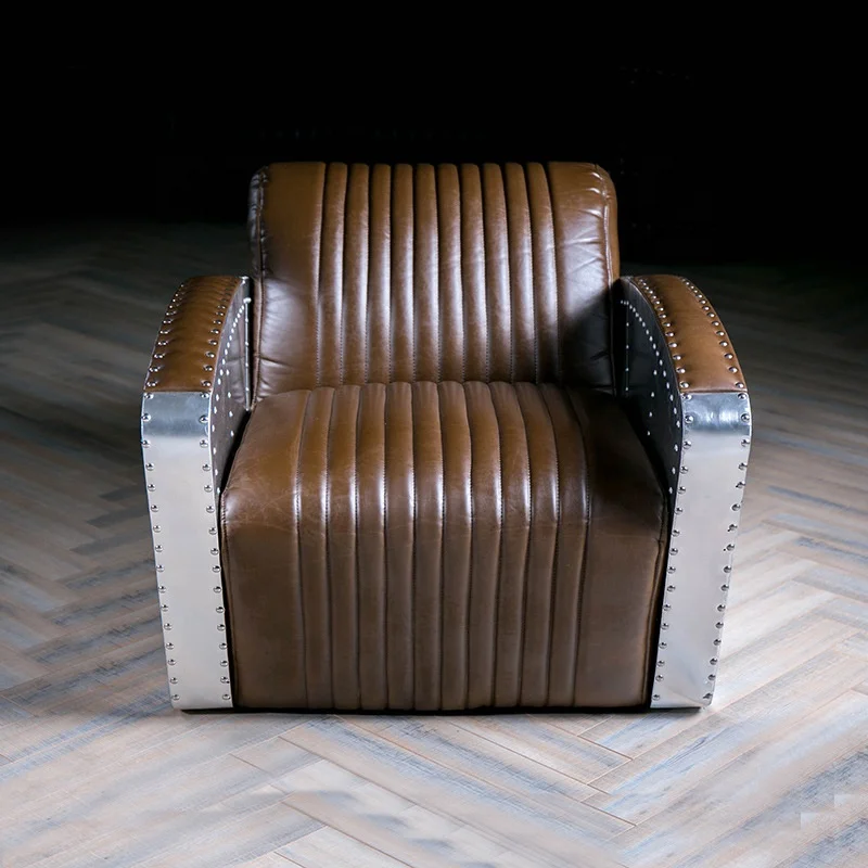 Living Room Industrial Aluminum Armchair aviator Chair Single Sofa Chair