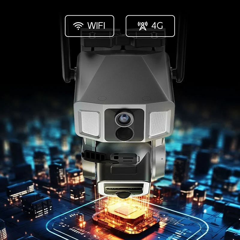 كاميرا تعمل بالطاقة الشمسية 4G كلاً واي فاي بزاوية واسعة CMOS WIFI 4G شبكة مزدوجة HD للرؤية الليلية 10x تكبير كاميرا Cctv لاسلكية عالية الدقة #2