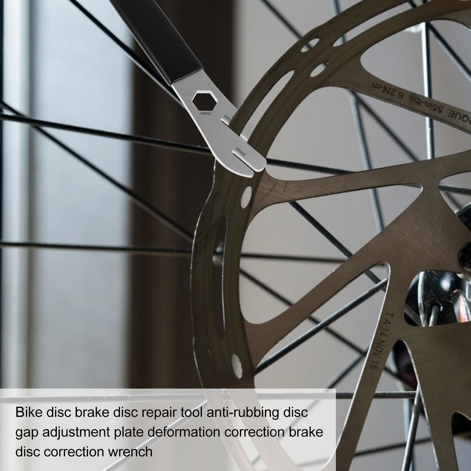 

Disc Brake Disk Repair Tool Stainless Steel Adjustable Bike Wrench Professional Brake Spanner Durable Corrosion Resistant Home