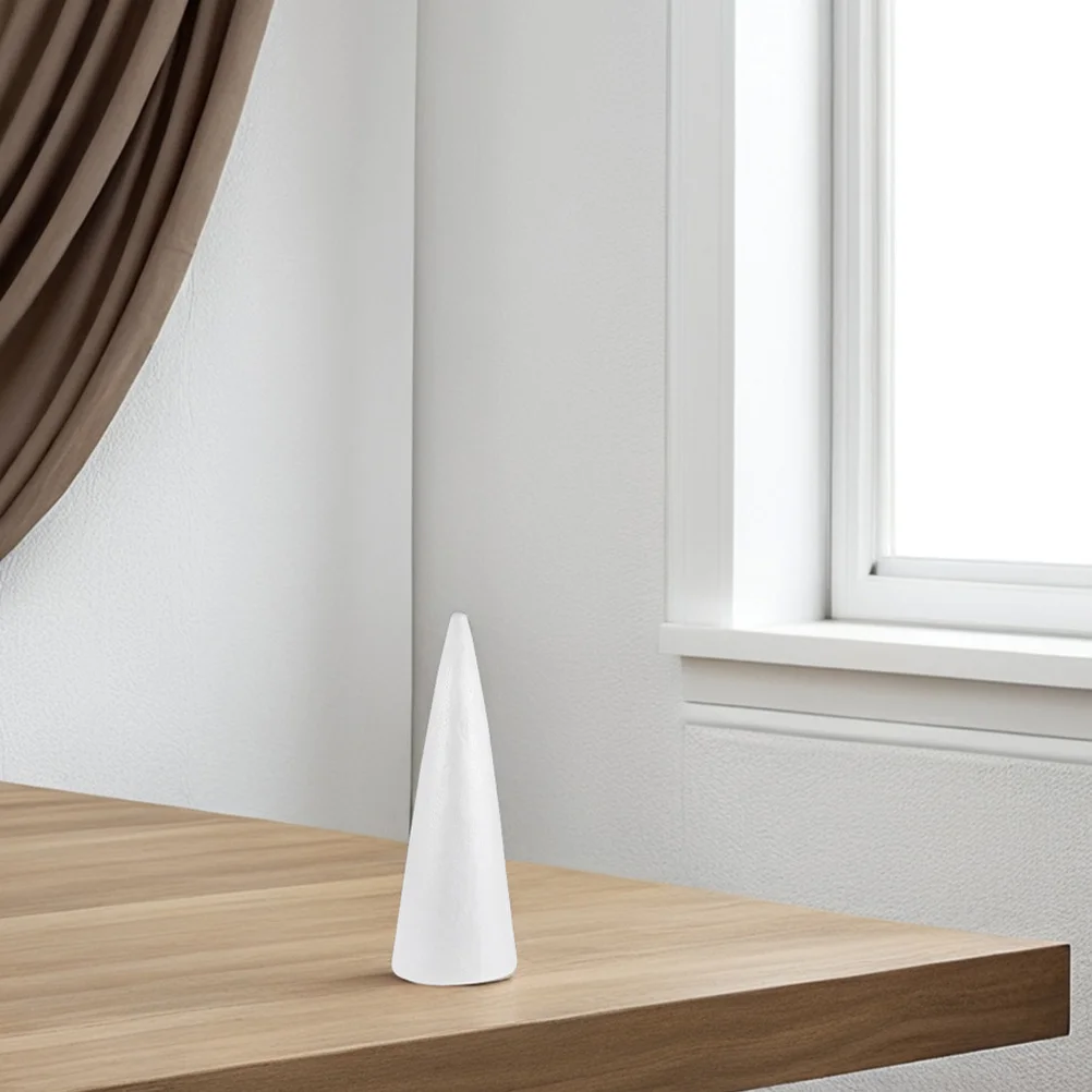 Cones de espuma artesanal, 2 peças, cone de poliestireno branco para projetos de arte infantil diy, artesanato escolar, decorações festivas, peça central de mesa