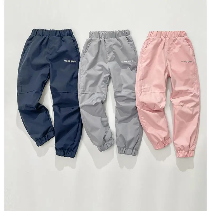4-14 Jahre Kinder Wasserdichte Hosen Herbst Winter Jungen Mädchen Winddichte Hosen Elastischer Bund Mesh-Futter Outdoor Casual Kinderhosen – Detail 4