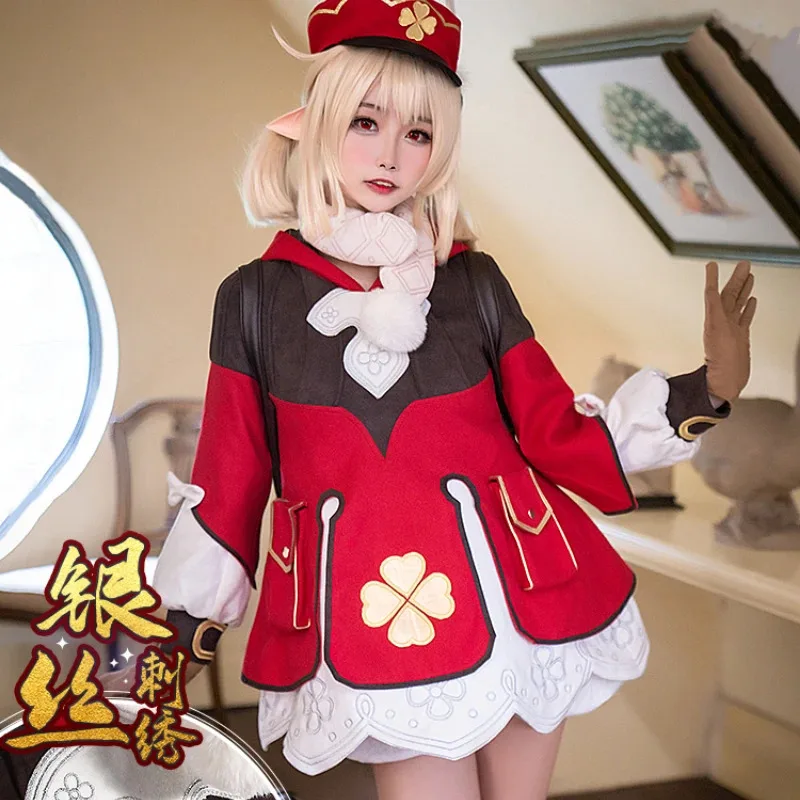 

Anime Game Genshin Impact Klee Spark Knight Cute Uniform Playfulness Outfit Dress Cosplay Costume Halloween 2025c;8,k'5;h.