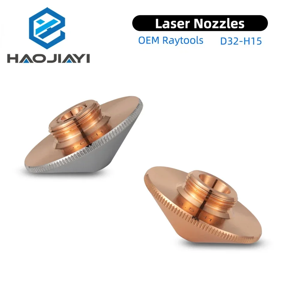 Raytools Laser Nozzles Dia.32mm H15 M14 Caliber 0.8-6.0 Single Double Layers Nozzle for Fiber Laser Cutting Head