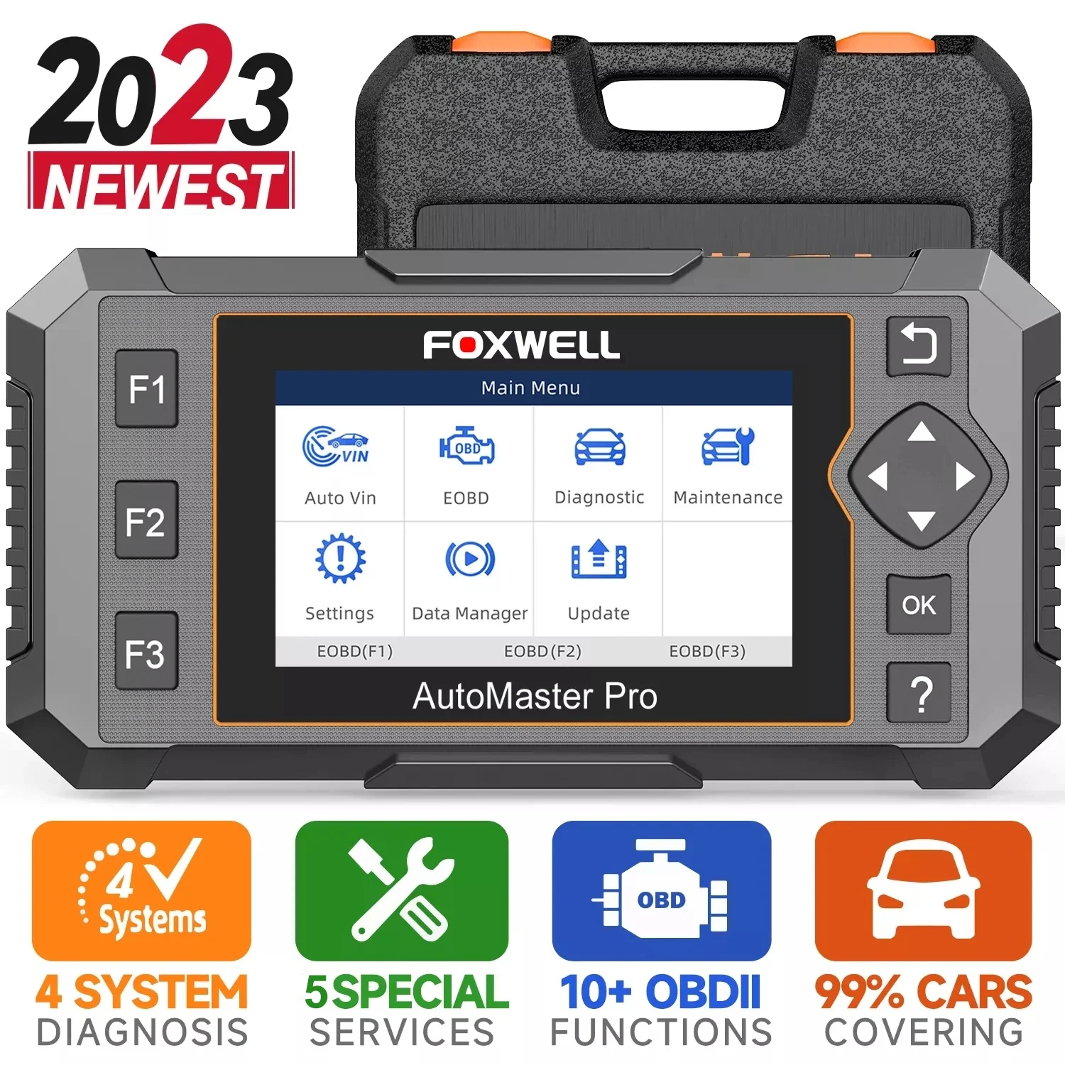 FOXWELL NT614 Elite OBD2 Car Diagnostic Tool Professional ABS SRS Engine Code Reader SAS EPB Oil 5 Reset OBD Automotive Scanner