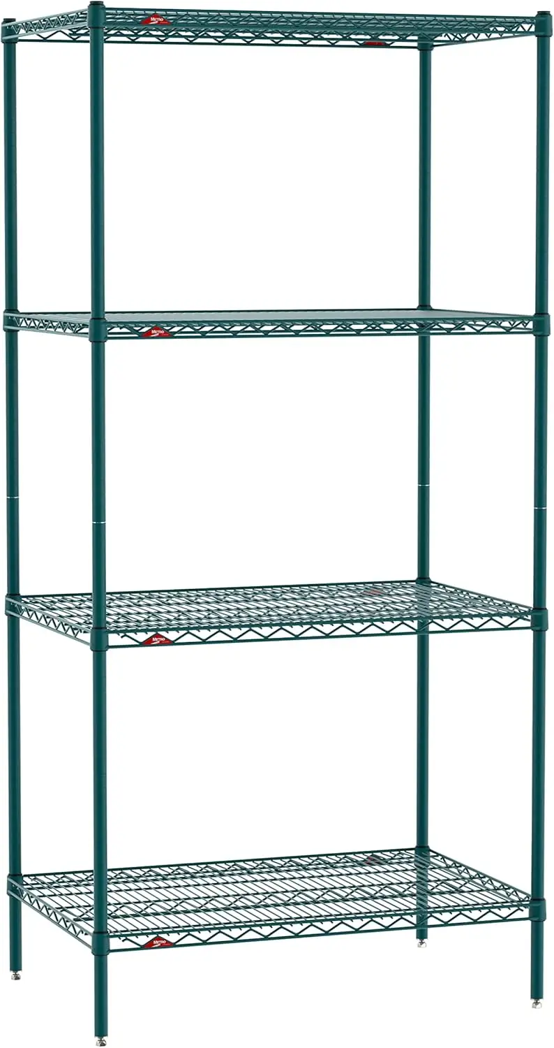 Metro Super Erecta Metroseal Green Epoxy Shelving Unit - Industrial Wire Shelving For Restaurants, Kitchens, Walk-In