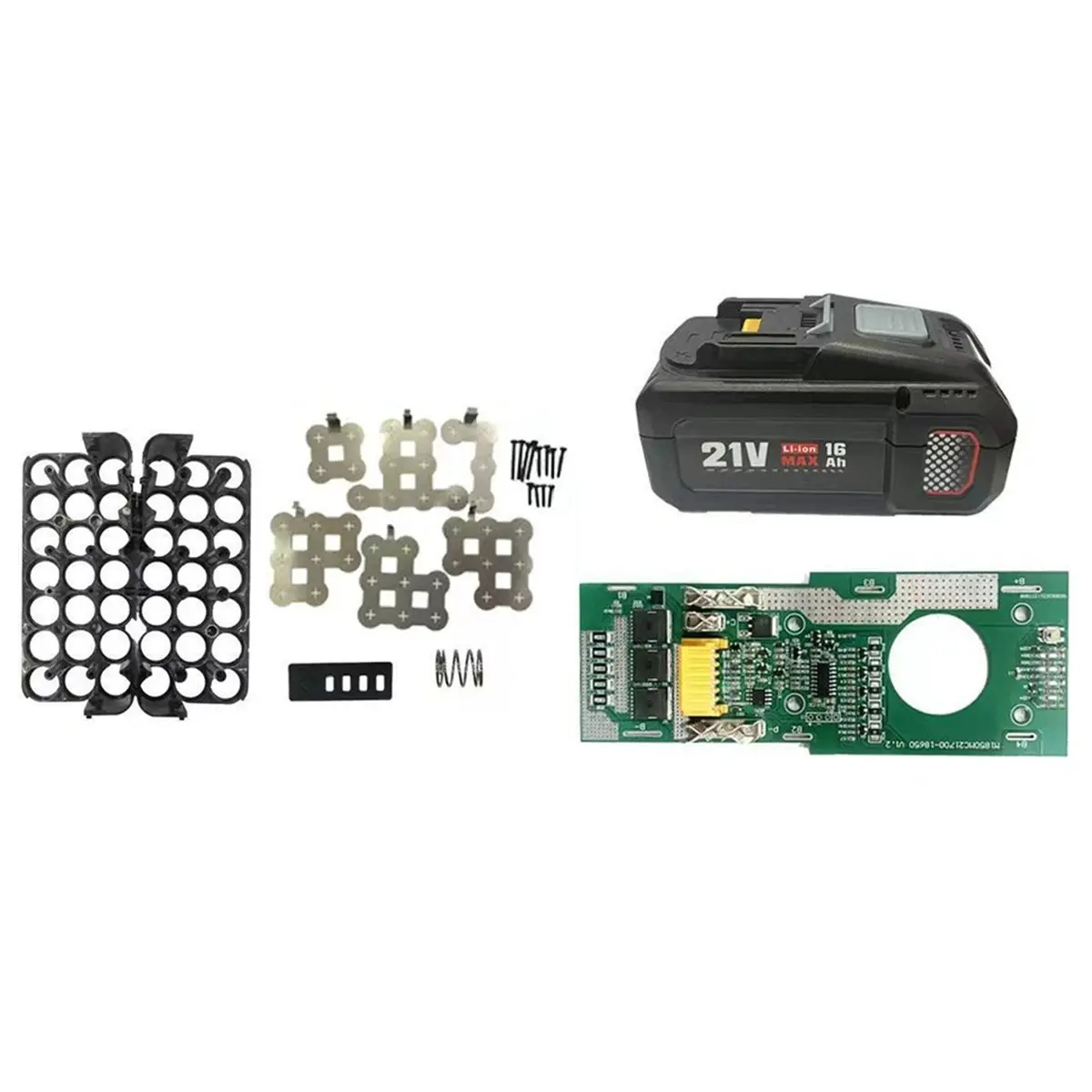 AAAE 20Core Battery Storage Box Case for BL1830 BL1850 1860 with 21700 Equalizer Circuit Protection Board