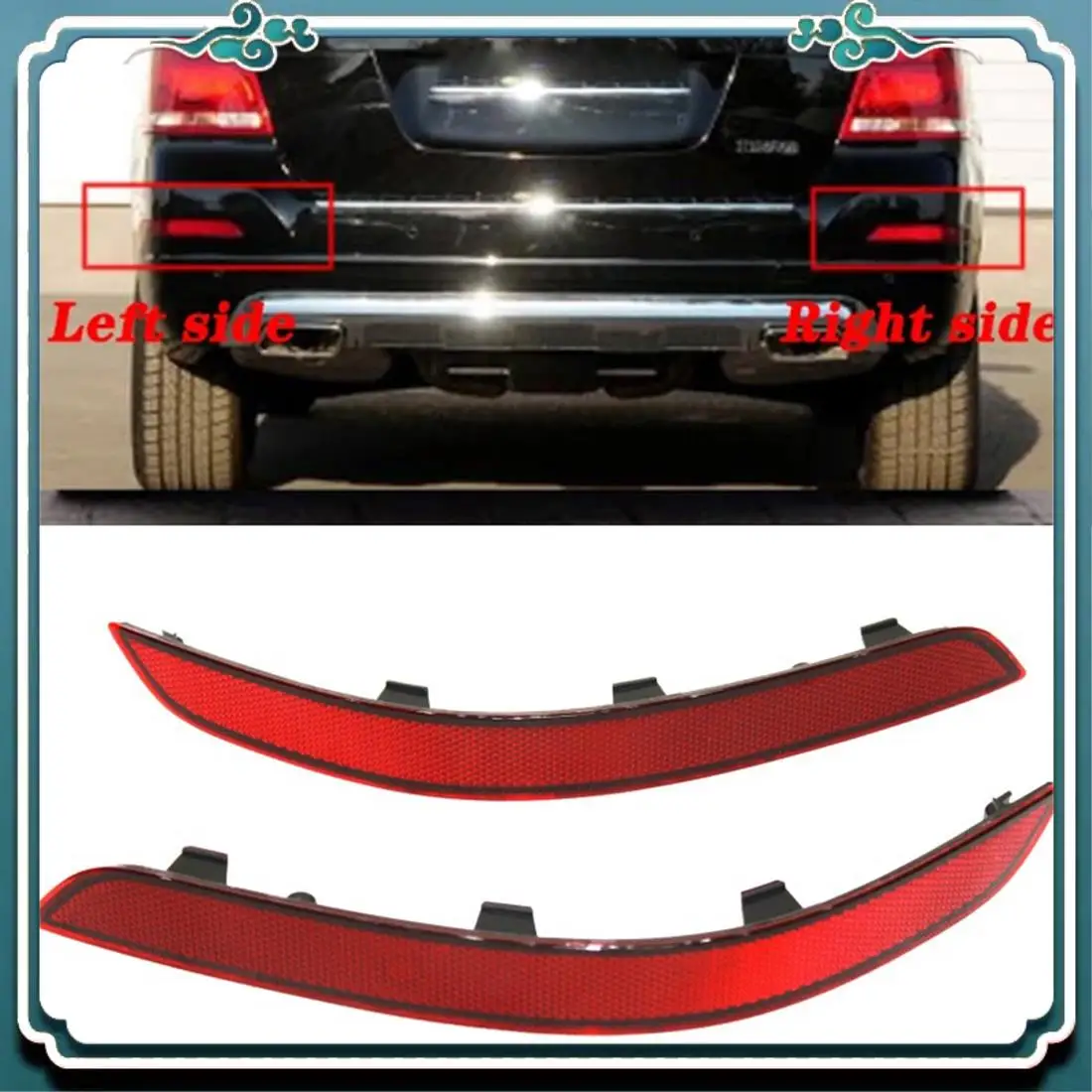 

Premium Rear Bumper Reflector Light Trim 2048200374 2048200474 For Mercedes-Benz GLK-Class GLK250 GLK300 GLK350 ,L+R 2PCS