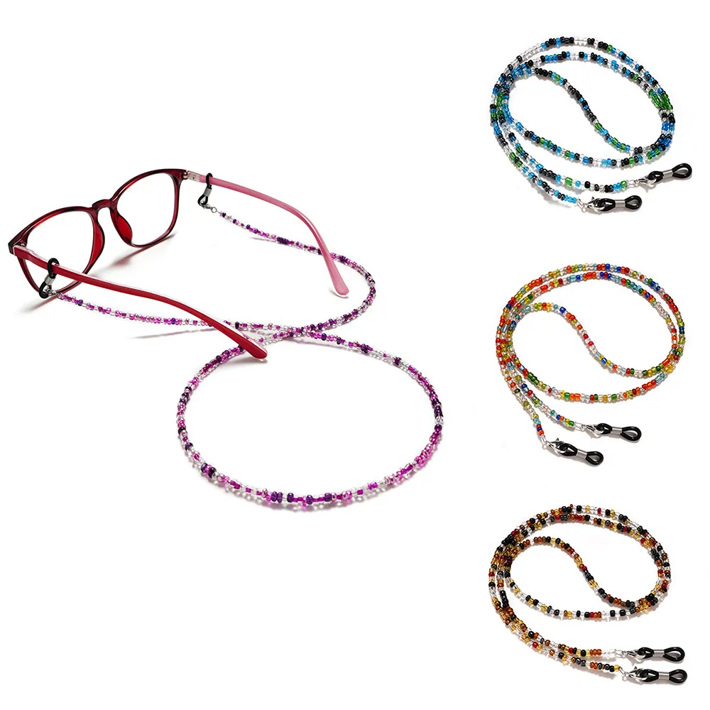 Bohemian Colored Mask Strap Beaded Glasses Chains Women Face Mask Lanyard Anti Slip Women's Neck Chain For Eyeglass Sunglasses