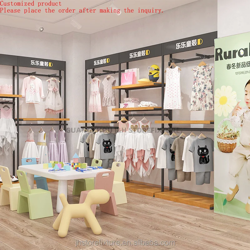 

Wholesale Customization Children Clothes Display Stand Hanger Iron Metal Garment Shelves With High-End Quality