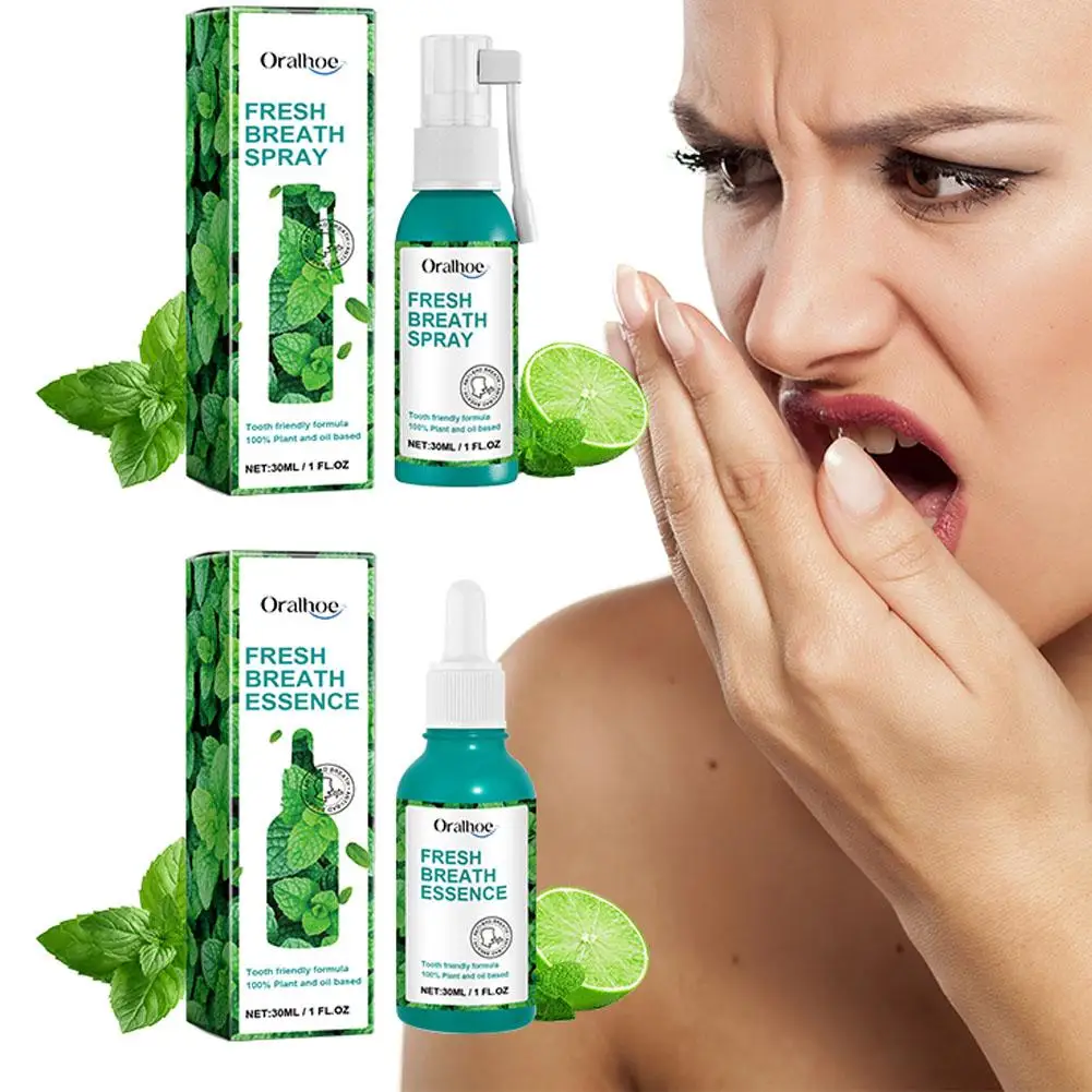 Espray ambientador para el cuidado de la salud bucal, aroma a menta, esencia de respiración fresca, 30ml