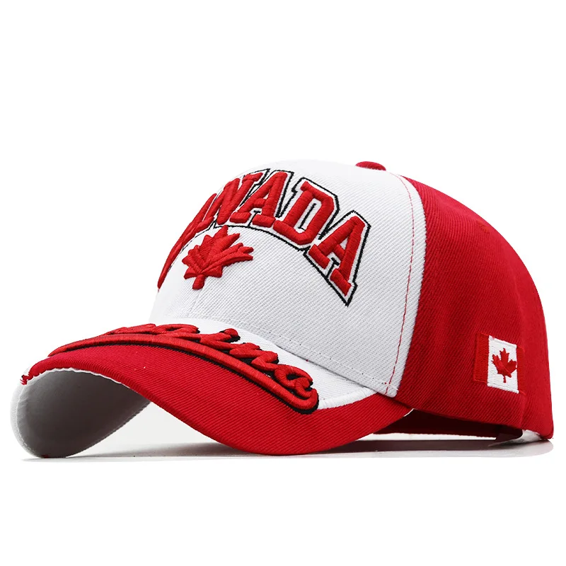 Man woman fashion baseball caps maple leaf printing black red trucker hats outdoor sporting sun visor Dad hats