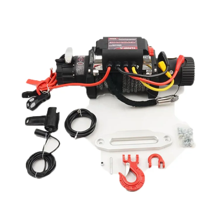 r JK JL Tow Truck Winch Offroad Accessories Winch Waterproof IP68 Nylon 12500lbs Winch for Jeep Wrangle