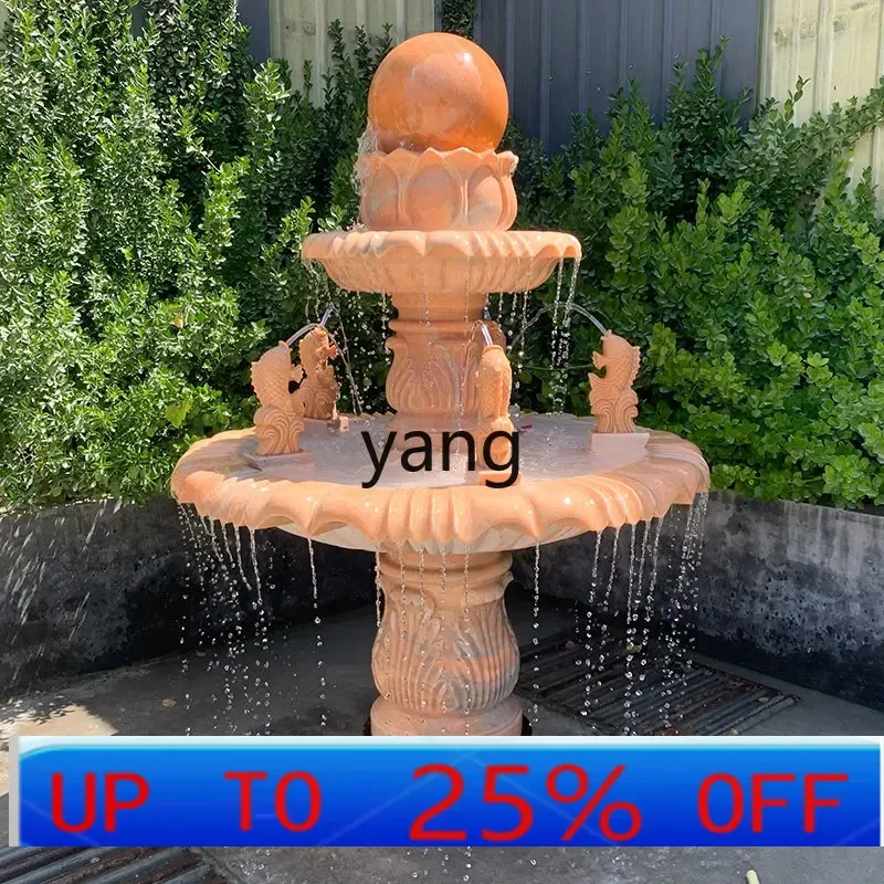 CX  fountain landscape outdoor flowing water large feng shui ball garden ornament
