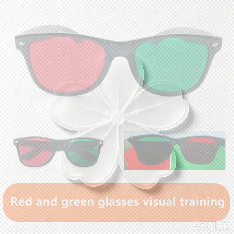 Black Frame Red Blue Green 3D Glasses For Amblyopia Training Vision Correction Training Practice For Teen
