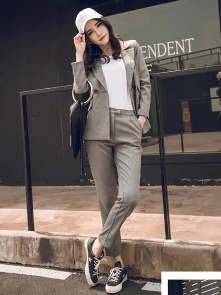 New Women Suit Jacket+Pants 2024 Autumn Blazers For Women 2-Piece Fashion Luxury Ladies Suits Office Ladies Thick Pant Set