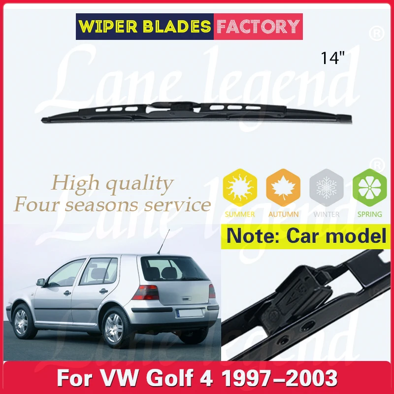 14 "Rear Wiper Blade para pára-brisa do carro, 14", pára-brisas, Clean, Tailgate Window, escova de chuva, acessórios do carro, VW Golf 4, 1997-2003