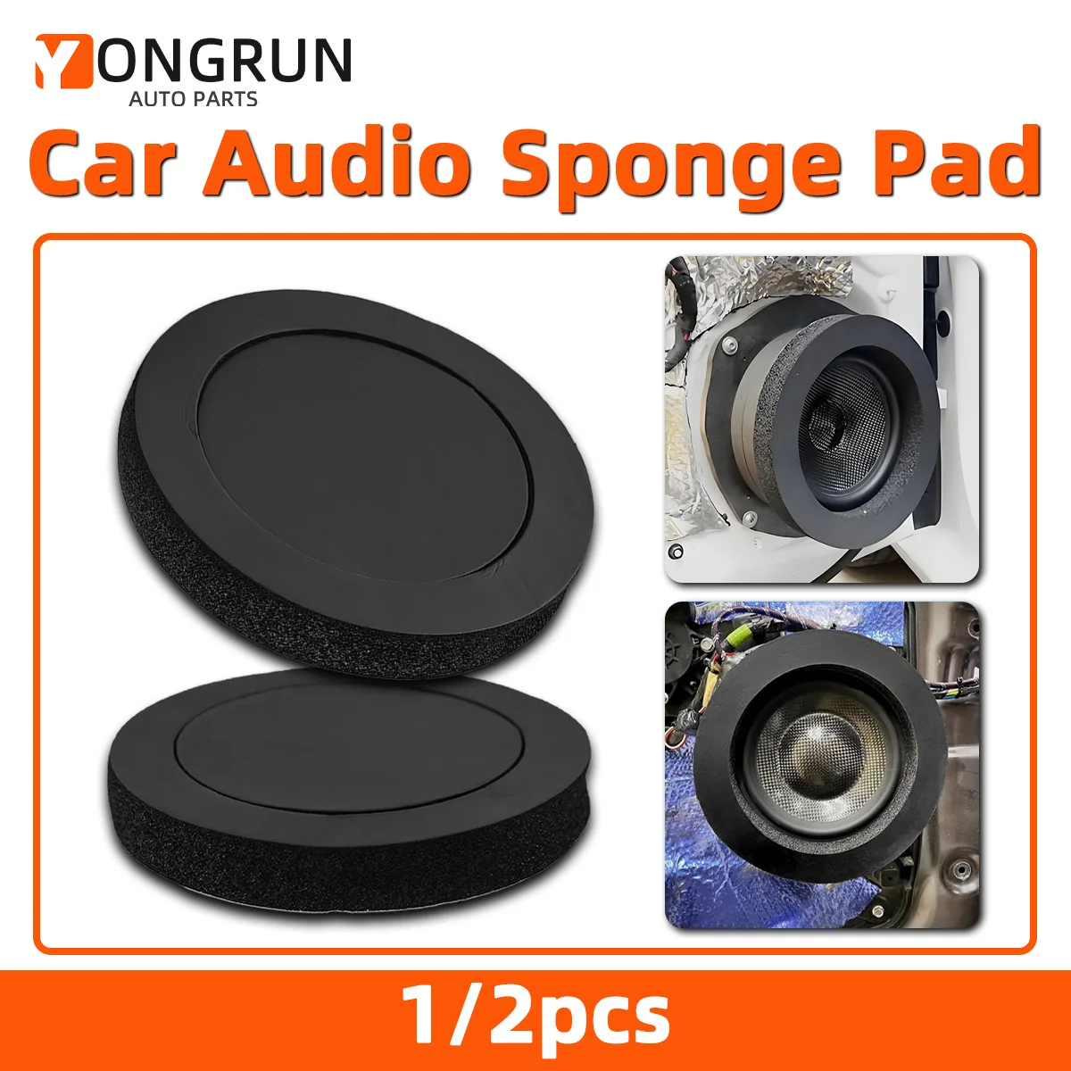 YONGRUN 1PC Car Speakers Foam Rings Soundproof Seal Gasket Bass Enhancement Kits For Door Audio Noise Reduction Auto Motorcycle