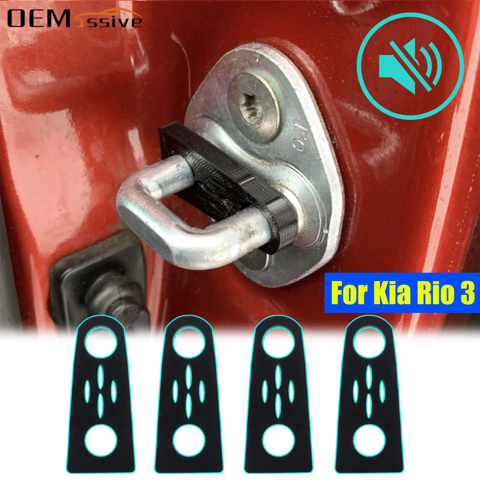 Sound Damper Door Lock Buffer For Kia Rio 3 2011-2017 Rattling STOP Soundproof Screaks Deaf Seal Deadener Deadening