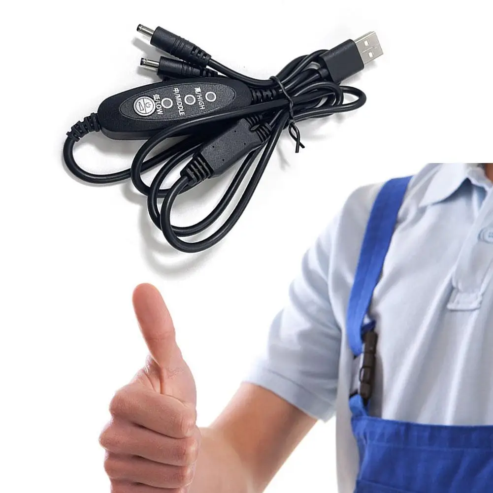 1/2 PCs USB to DC Cable for Workwear Fan - 5V Cooling Fan Cord 3-Level Fan Speed Controller for Workwear Cooling Clothes Outdoor image 2