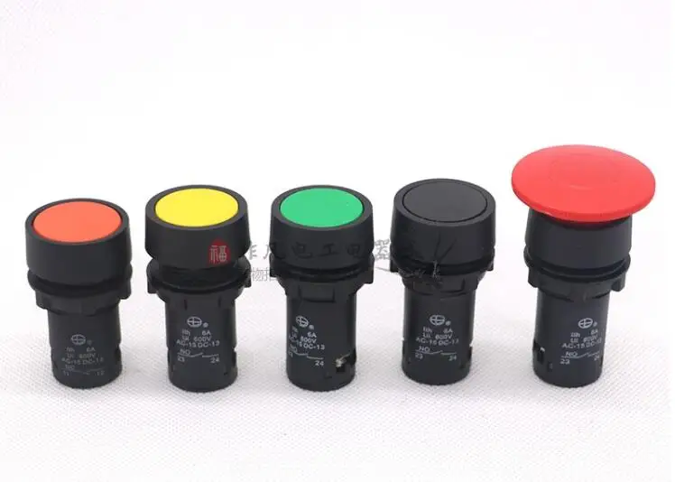 5Pcs Start Stop Button Switch XM16J-10 LAY16(J)-10 LAY16(J)-01 Inching Reset La…