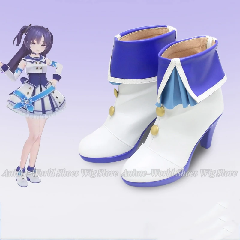 Hayase Yuuka-Chaussures de Cosplay du Jeu Blue Archive, Bottes de Carnaval d'Halloween, Perruque en PU, sur Mesure