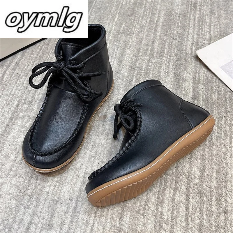 

2024 Autumn/Winter New Retro Flat Bottom Versatile Casual Soft Bottom Comfortable Short Boots
