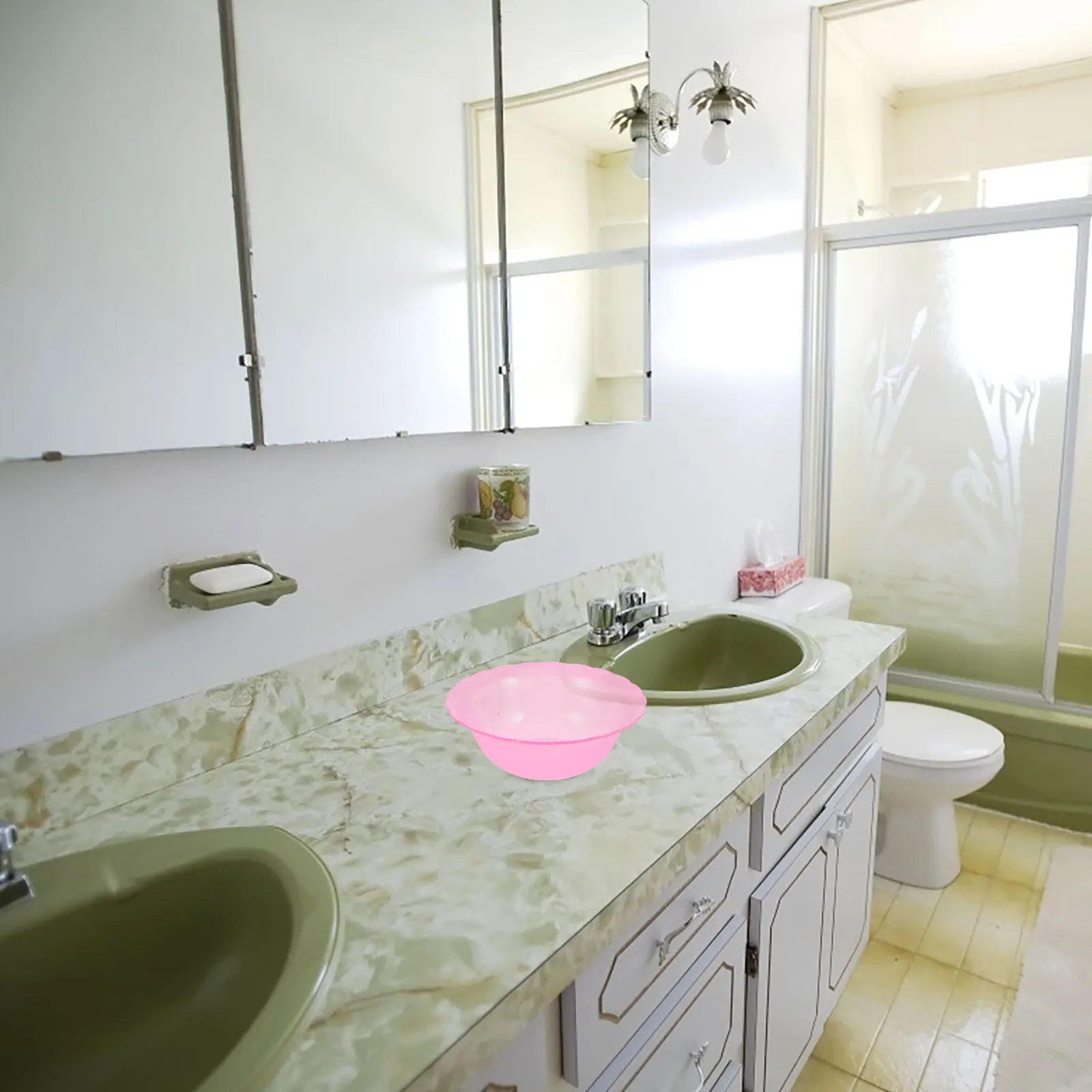 

4pcs Plastic Wash Basin Thickened Durable Face Washing Bowl Elegant Edges Easy Clean Home Use Portable Foot Bath