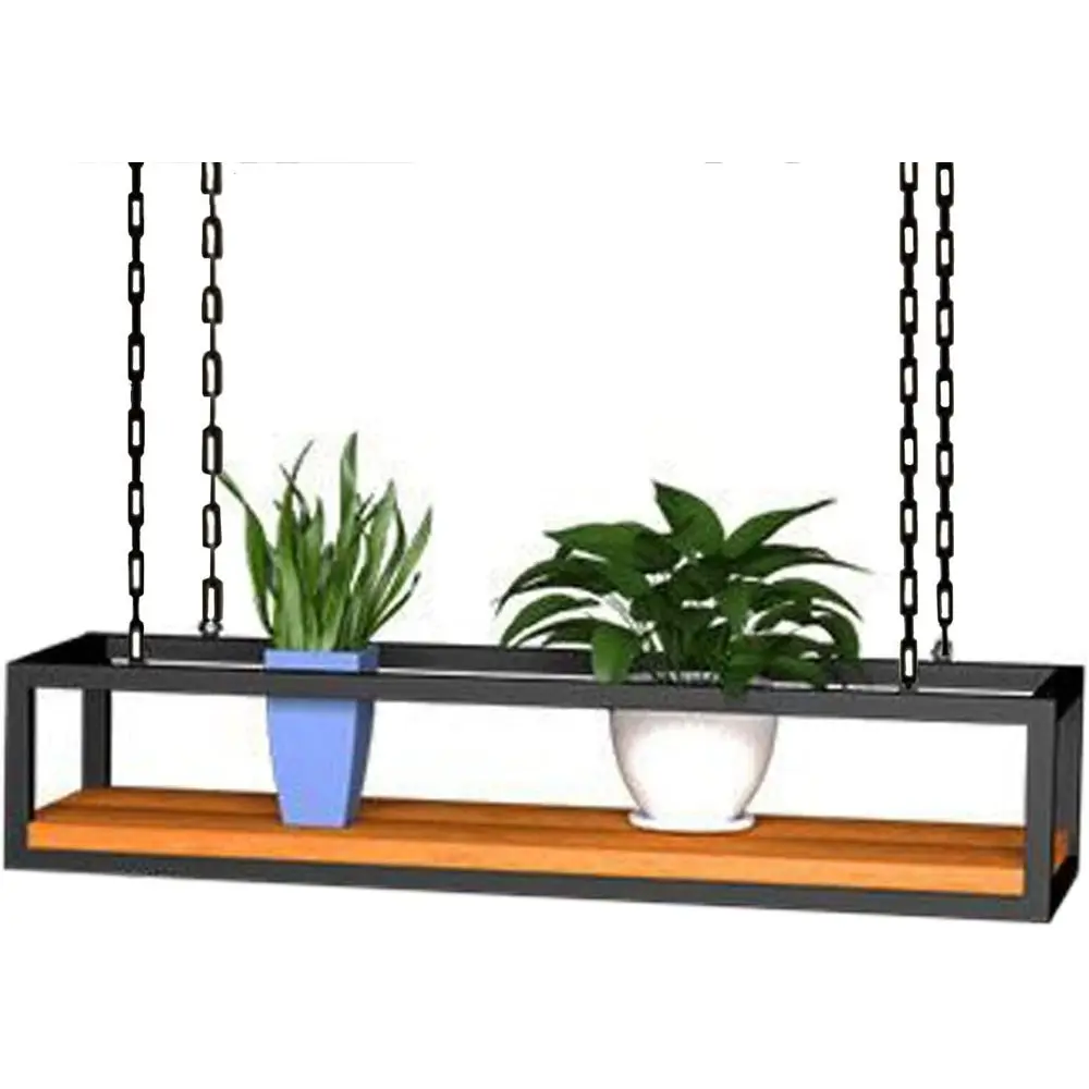 

Adjustable Hanging Basket Rack for Kitchen, Plants, and Pans - Ideal Storage Solution (80x25x15cm)