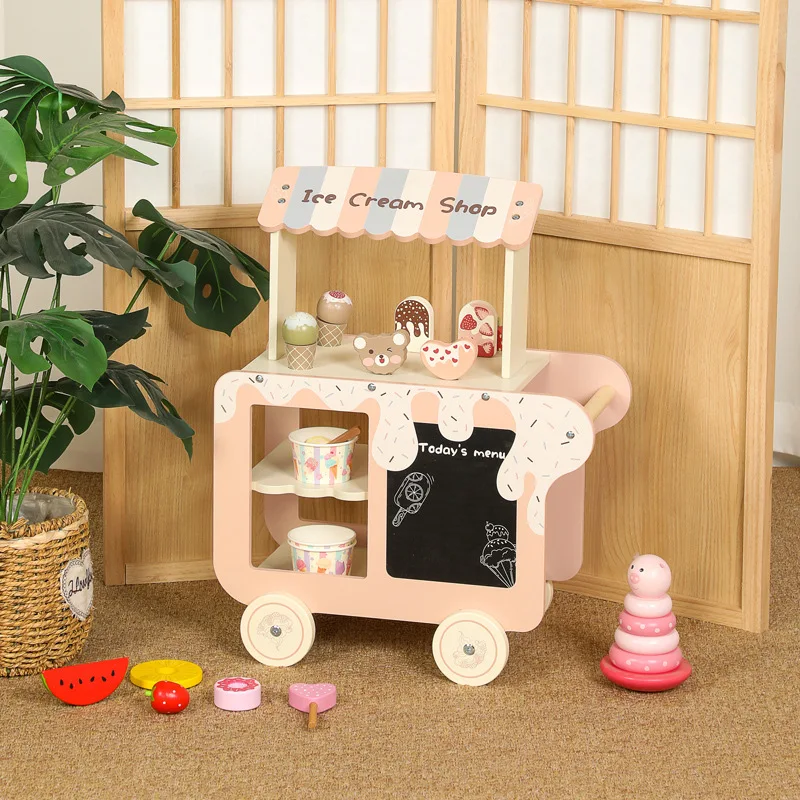 Children's play house ice cream cart toy girl candy ice cream cart ice cream machine baby set 3-6 years old