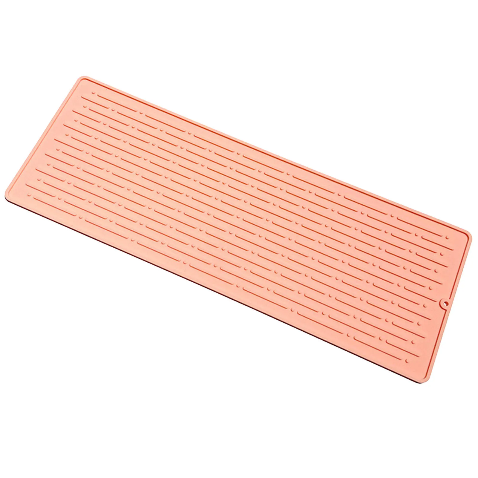 Silicone Dish Drying Mat Built in Drain Lip Hygienic Drying Pad Easy To Clean Tray Protects Surfaces Prevents Water Build Up