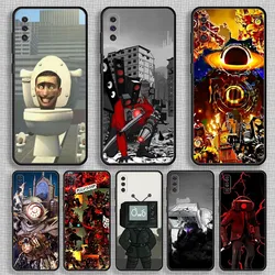 Skibidi Toilet Phone Case For Samsung S23,23,22,30,21,10,9,Note20 Ultra,Lite,Ultra,5G,Plus,FE,Black Soft Case