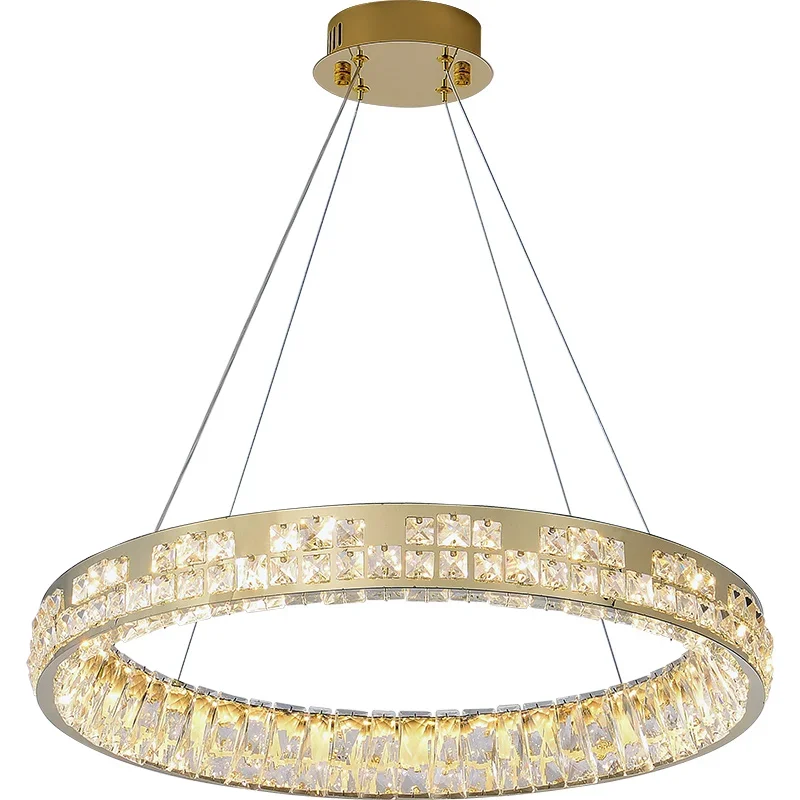 Abel moderna lâmpada pingente de cristal led anel redondo lustre nordic luz criativa decoração luxo para sala estar quarto