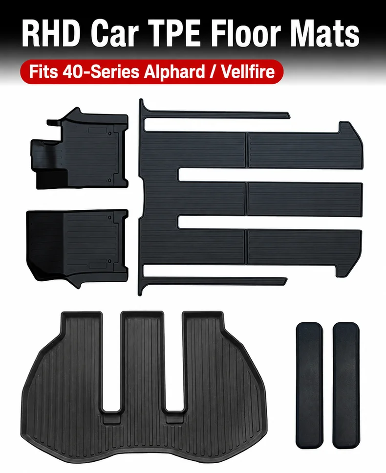 Car TPE Floor Mat for Toyota Alphard Vellfire 40 Series Trunk Cargo Liner or Seat Protector Waterproof Separate Options