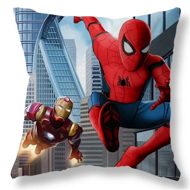 Disney Avengers Pillow Case Cushion Cover Decorative Spiderman Captain America Cartoon Children's Boy Gift 40x40cm