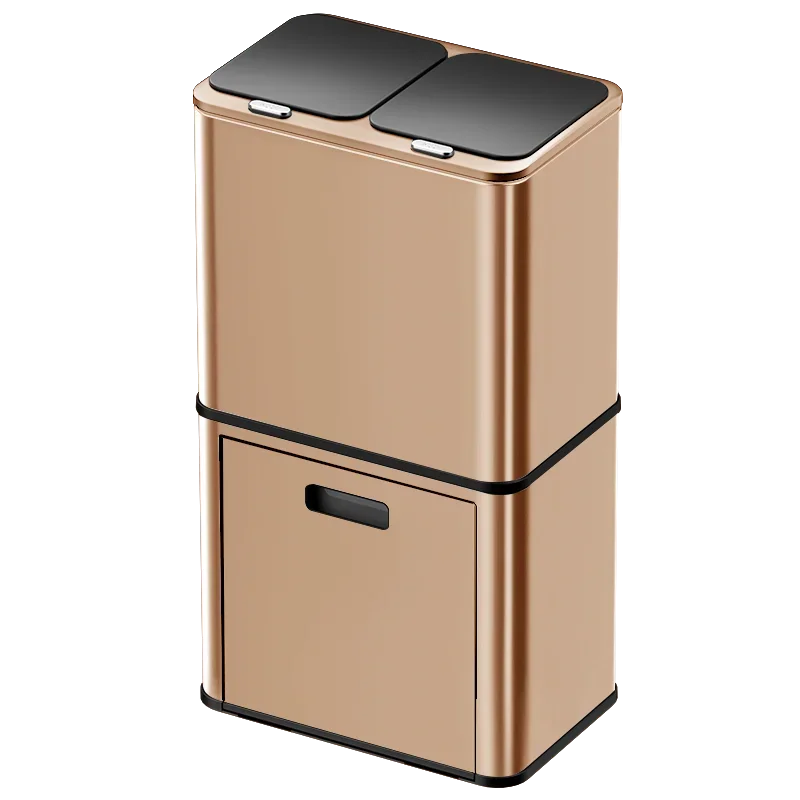 NEW 50L large capacity Split cabinet type Multifunctional trash can Built-In Pull Out Intelligent garbage classification bin