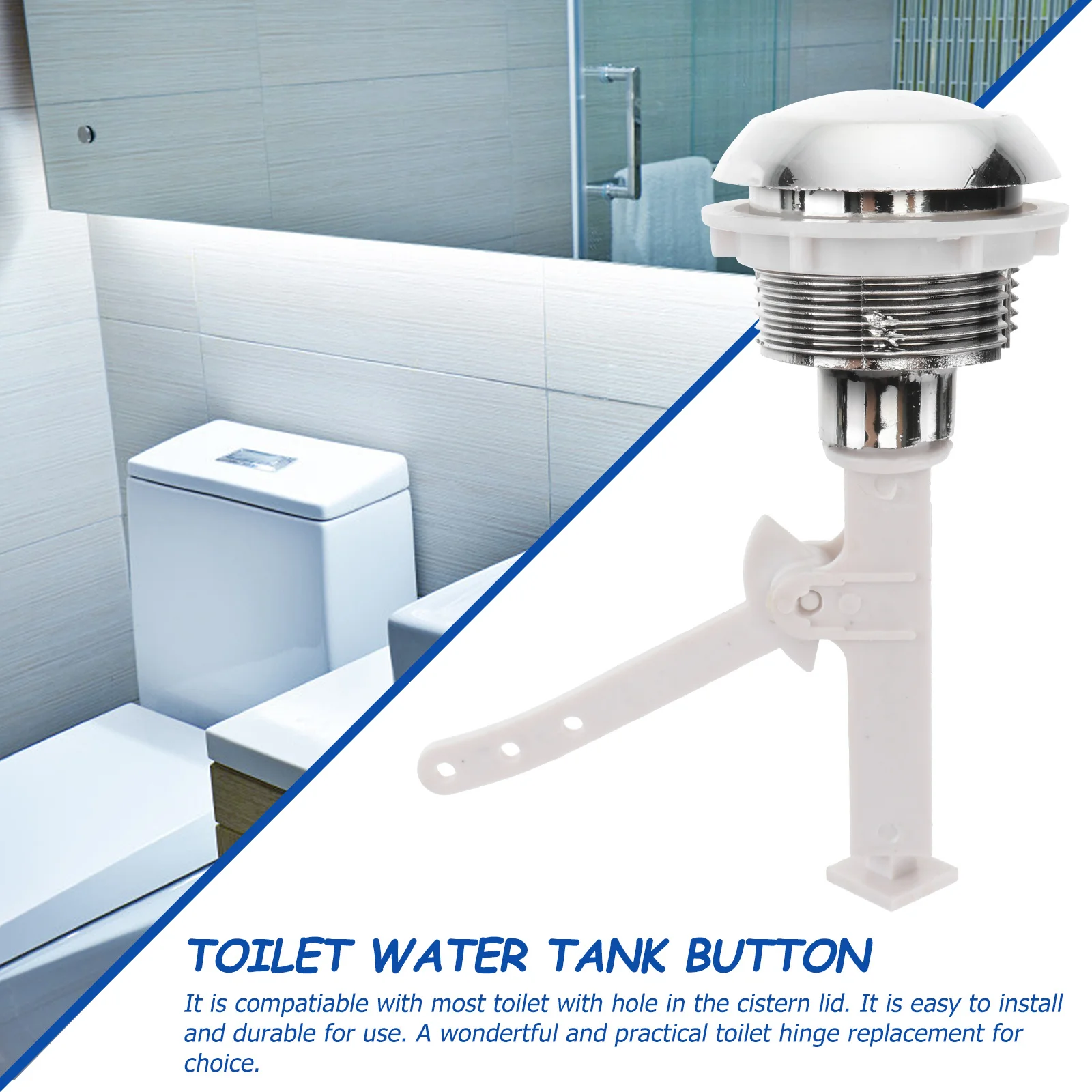 

Toilet Top Flush Button Replacement Heavy Duty Plastic Rod for Universal Cistern Lid Fit Convenient Bathroom Update