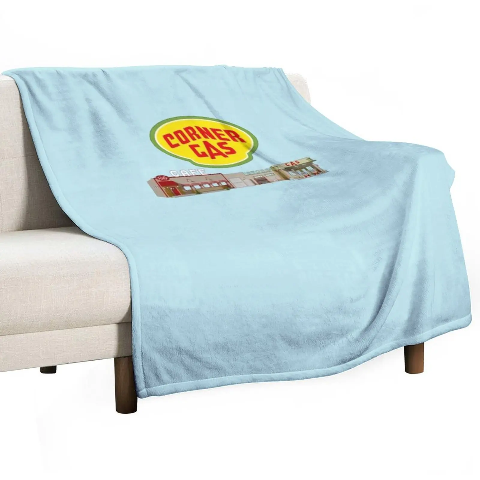 Corner-Gas-Logo-and-Station-Womens Classic T-Shirt Throw Blanket Nap Shaggy Blankets