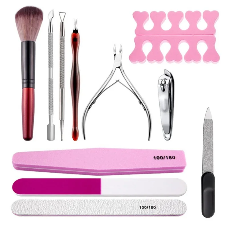 

Набор инструментов для обрезки ногтей из 12 предметов, набор для ухода за ногами и красотой