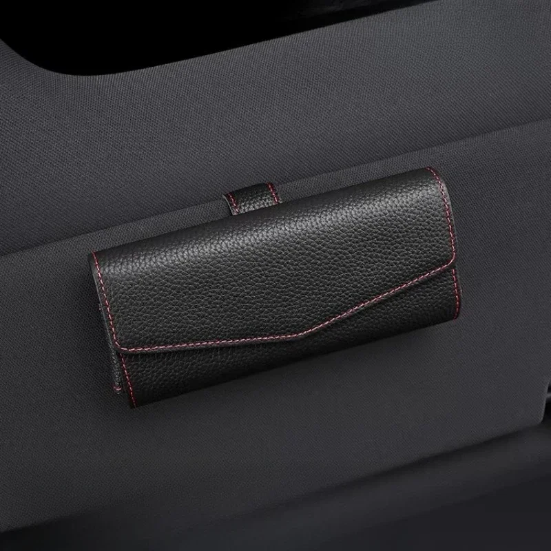 

For Car Sun Visor Sunglasses Holder, Genuine Leather Eyeglass Clip, Car Accessories