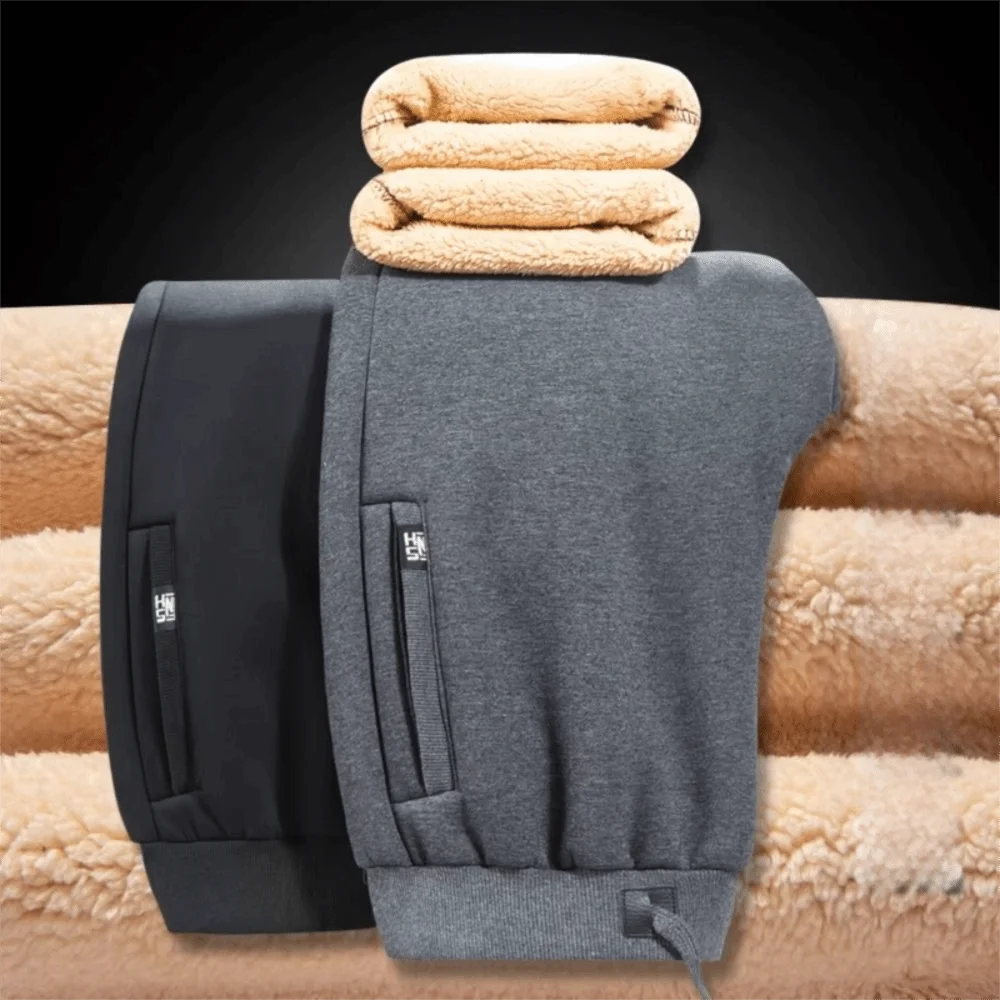 

Fashion Thickened Warm Men's Fleece Pants Waterproof Loose-Fit Casual Pants Casual Anti-Cold Windproof Sweatpants