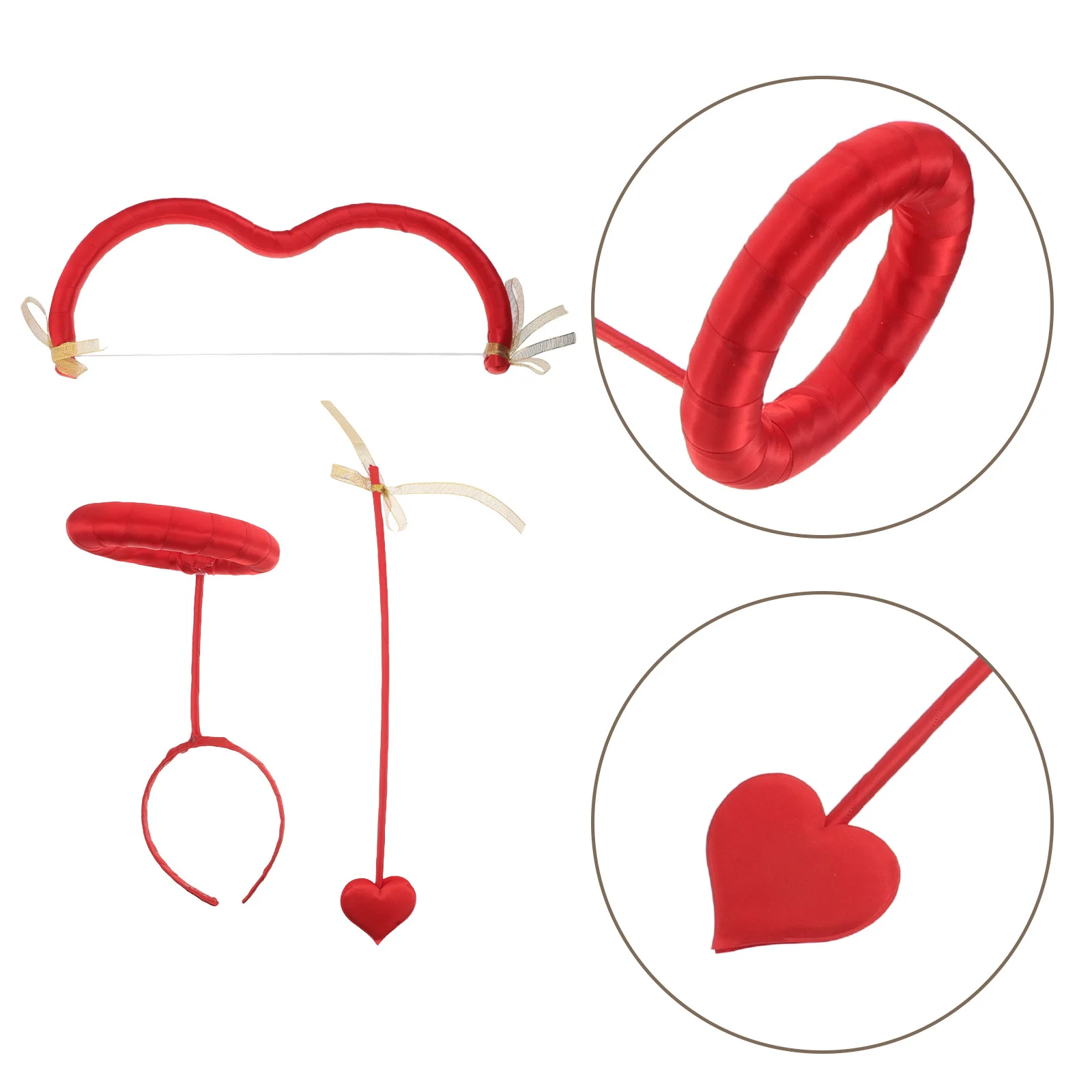 

1 Set Cupid Arrow Bow : Valentine'S Day Costume Accessories For Women Girls Red Party Cosplay Photo Prop Decorative