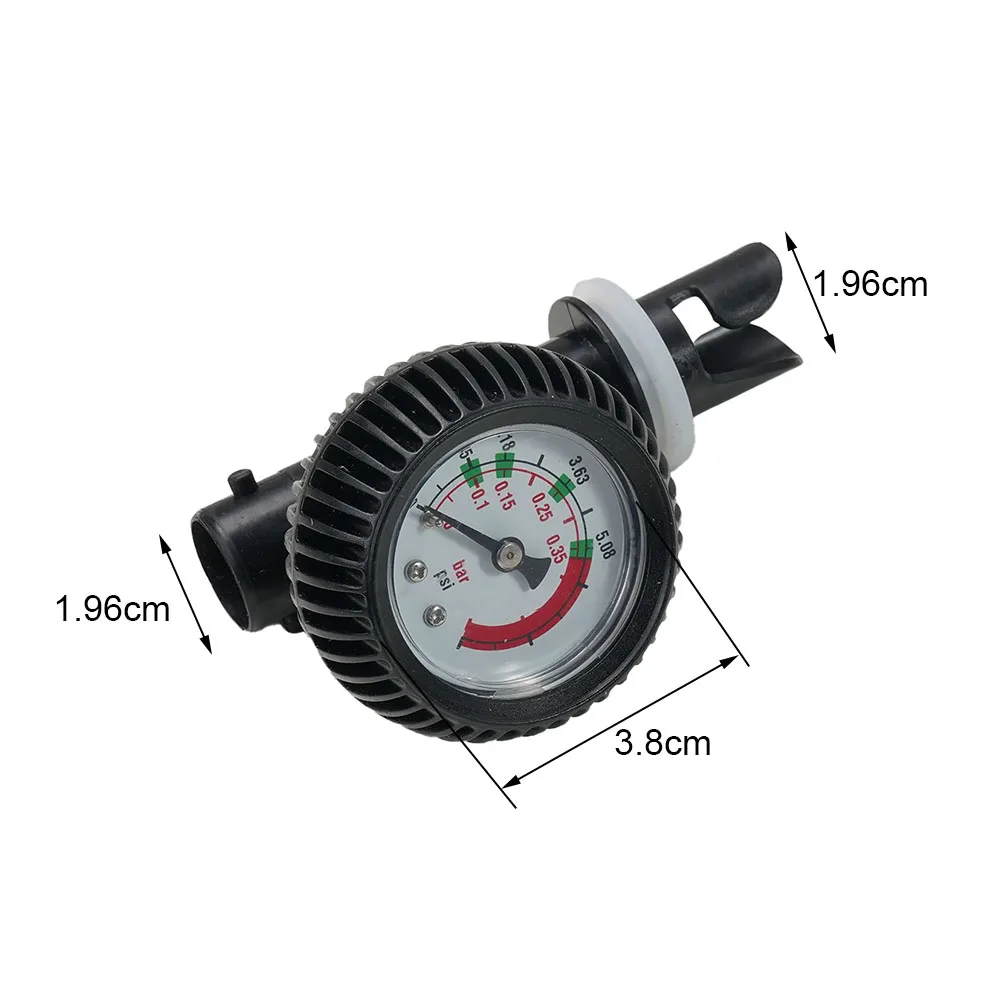 1PC Air Pressure Gauge PVC Black Replacement Inflatable Boat Kayak Psi Barometer Pressure Gauge Thermometer Air Valve