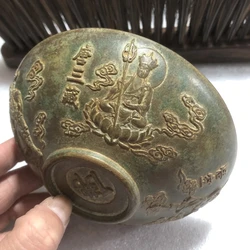 metal decoration china Antique Old Qing/Ming Dynasty Bowl Copper bronze Journey to the West characters Bowl cups tea wine cup