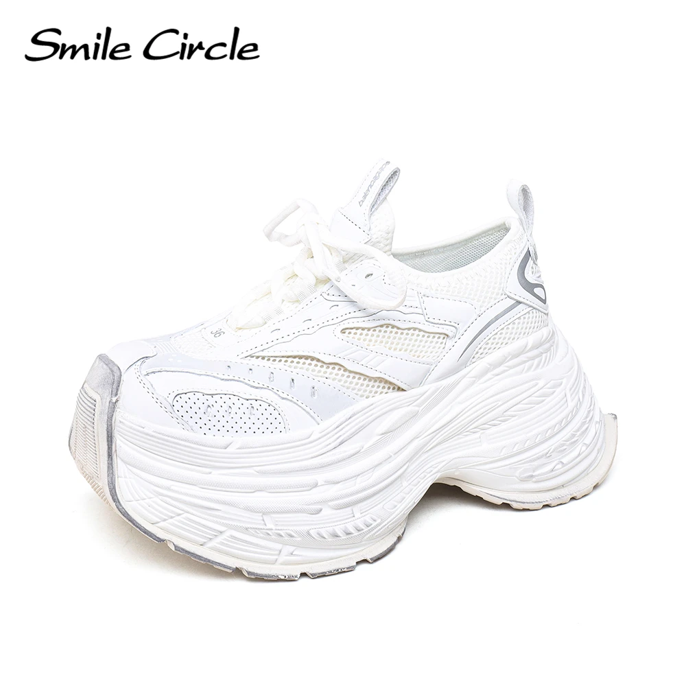 Smile Circle Women Clunky Sneaker Vintage Rubbed Colour Sport Height Increasing Comfortable Thick Bottom Women Sneakers