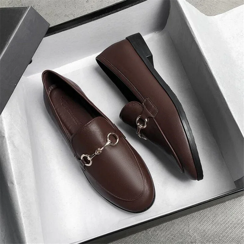 Womens Shoes Flats Loafers Ladies Fashion Leather Brand Sneakers Womens Designer Flat Ladies Shoes Woman Luxury Female Footwear