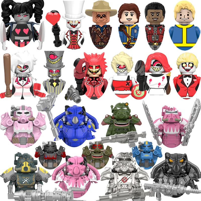 Hazbin Hotel Mattoni per giocattoli Ritorno al futuro Gesù Poster Regali Mini Action Figures Blocchi di costruzione per bambini per regali per feste