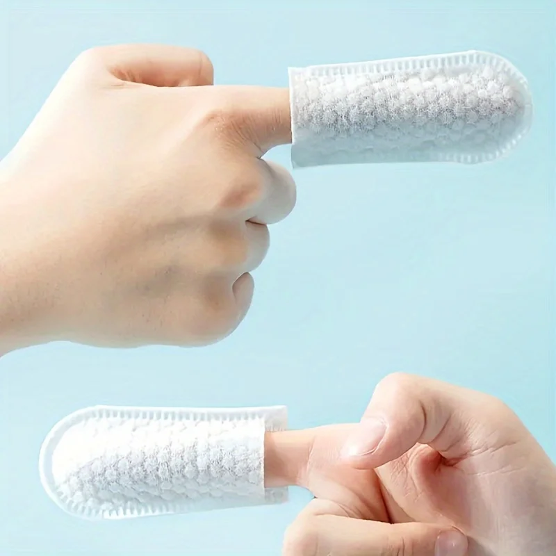 50/100 Disposable Non-woven Pet Finger Toothbrushes, Oral Cleaning Finger Covers For Dog Cat Teeth Brushing
