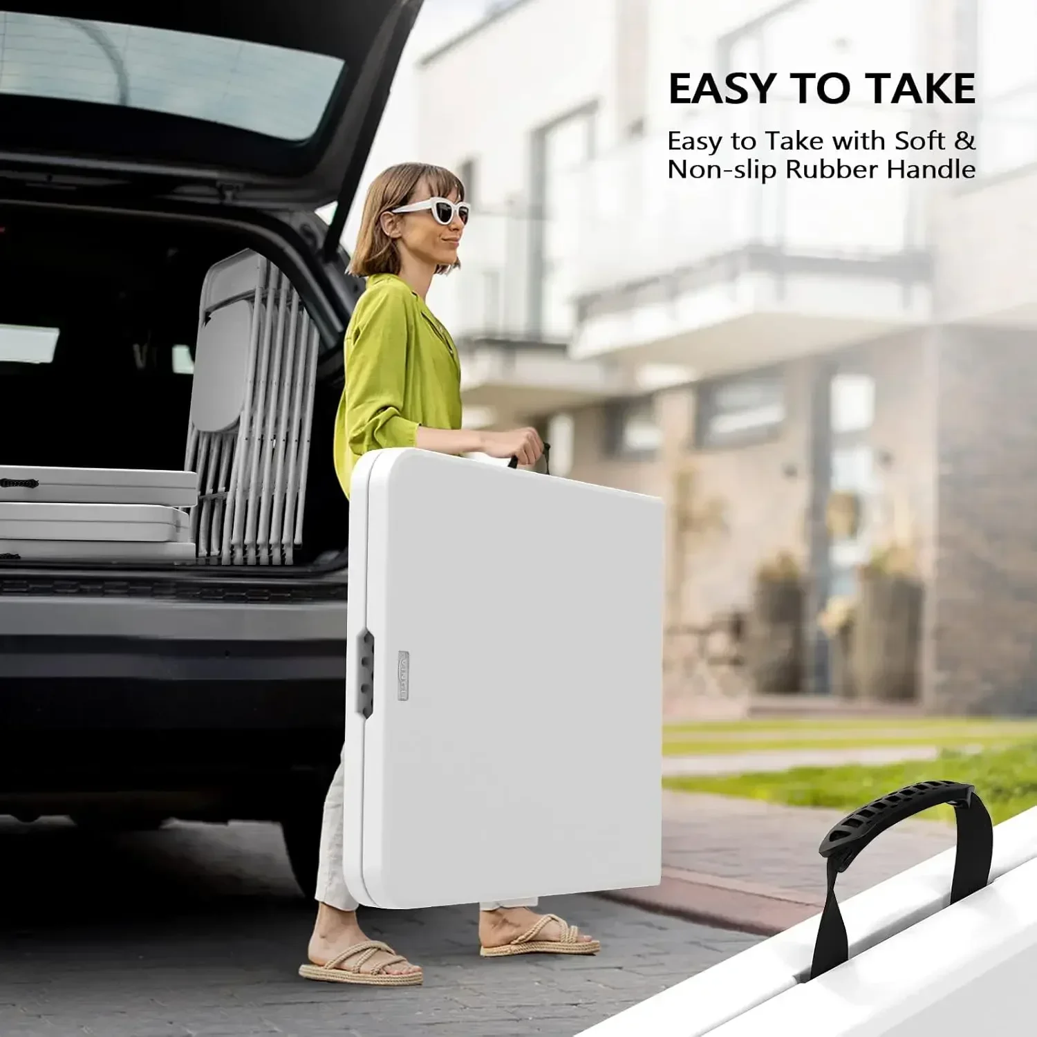 ข้อเสนอสุดพิเศษ! ระยะเวลาจำกัด! ชุดโต๊ะพับพลาสติกขนาด 6 ฟุต พร้อมเก้าอี้พับสีขาว 8 ตัว สำหรับปิกนิก งานอีเว้นท์ กิจกรรมกลางแจ้ง